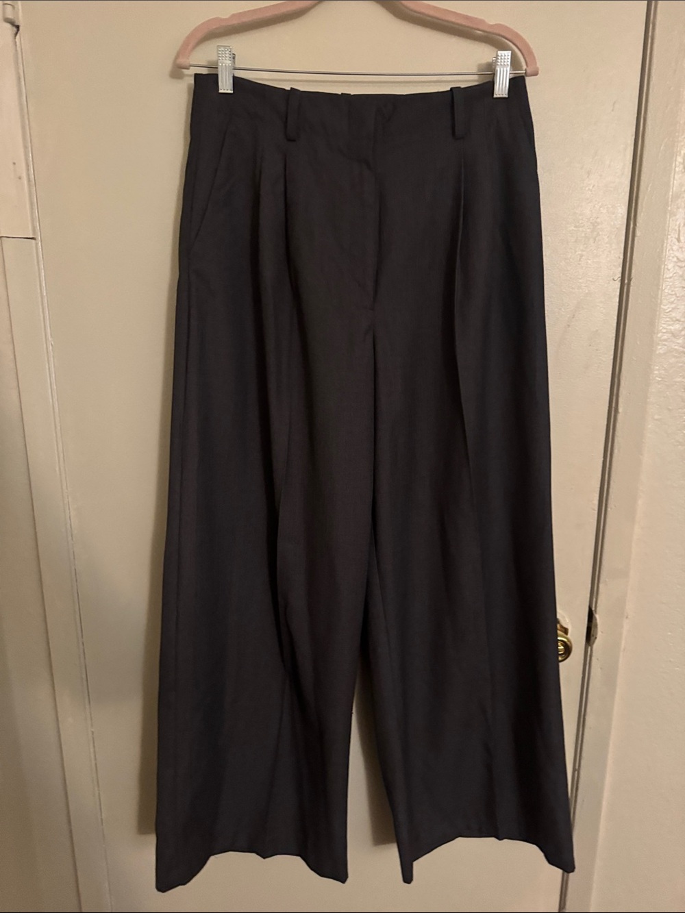 H&M Charcoal Black High-Rise Trousers